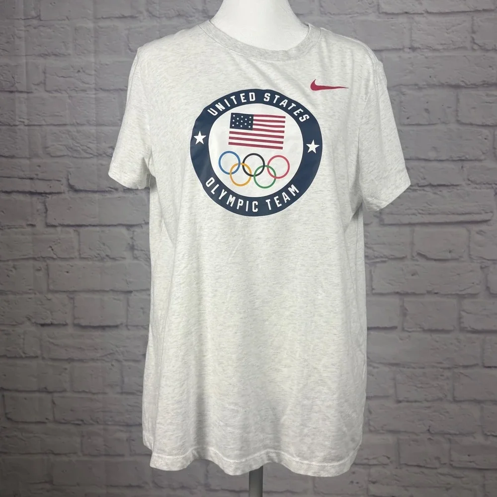 Nike US Olympic Team T-Shirt XL Grey Dri-FIT Short Sleeve Graphic Tee